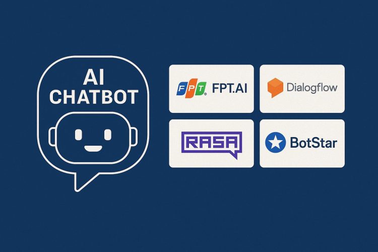 Popular AI chatbot development platforms in Vietnam — illustration showcasing NKKTech Global's expertise in multilingual chatbot integration and platform choices.