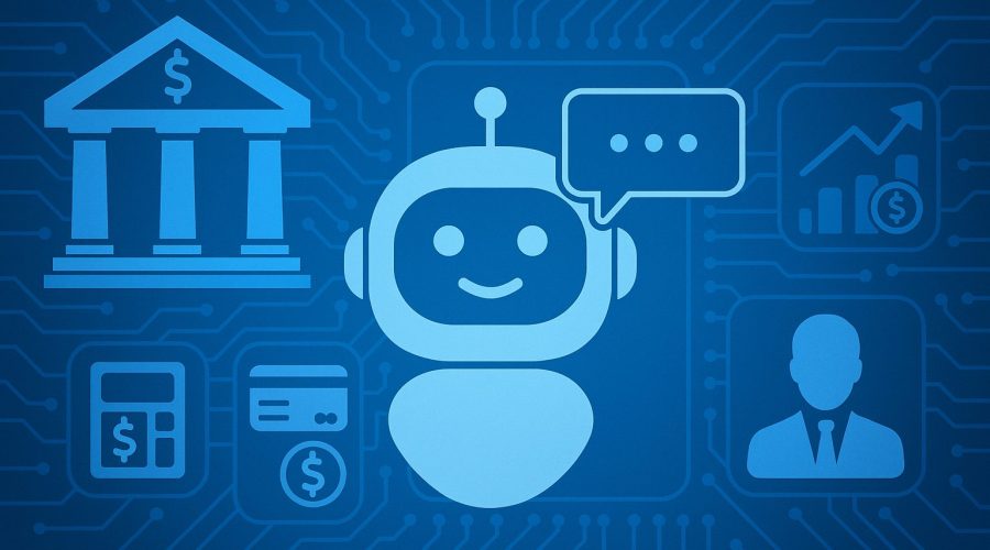 AI-powered chatbots assisting customers with financial and banking services through digital interfaces
