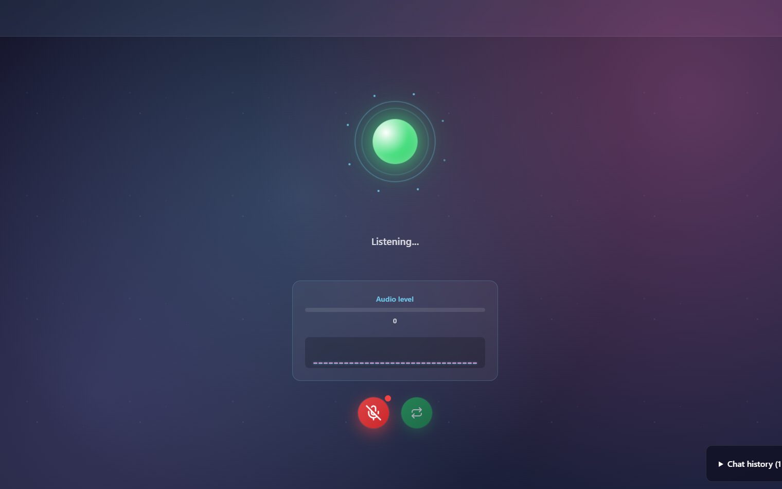 NKKTech Global Enterprise AI Chatbot Voice Chat Interface - Listening Mode