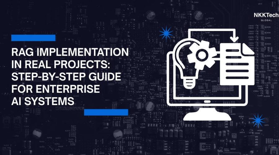 Enterprise RAG implementation pipeline connecting internal knowledge to reliable generative AI responses.