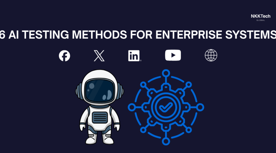 AI testing framework for enterprise systems including bias detection, performance testing, model drift monitoring, and AI compliance validation.