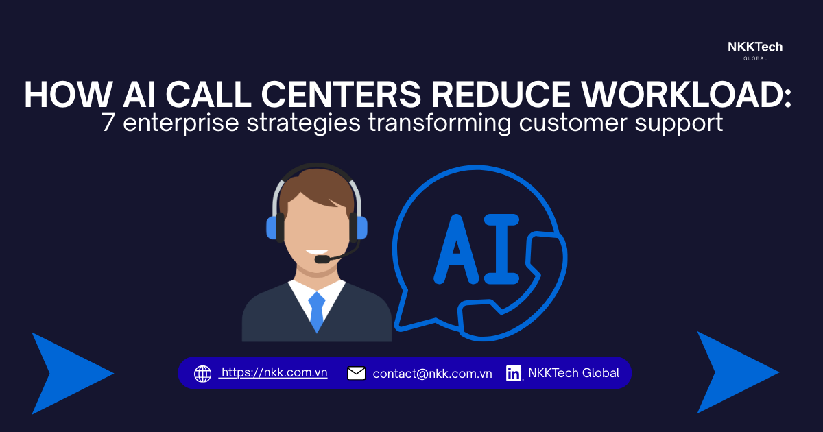 How AI call centers reduce workload: 7 chiến lược doanh nghiệp giúp giảm tải chăm sóc khách hàng 1 Seven enterprise strategies showing how AI call centers reduce workload