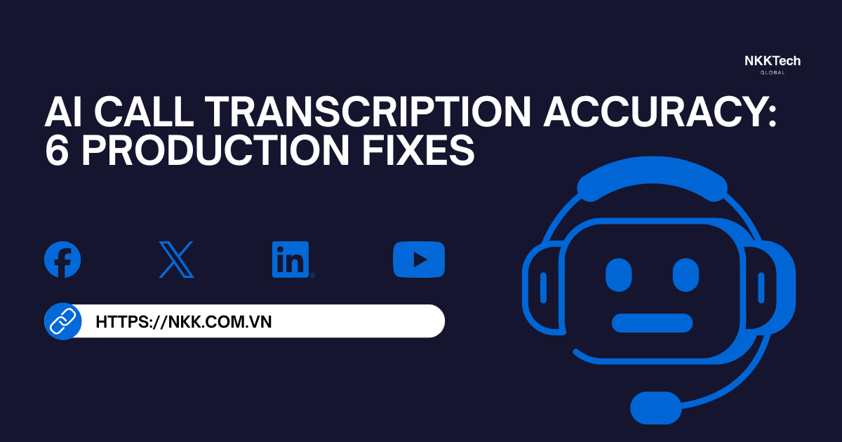 AI Call Transcription Accuracy: 6 cách cải thiện độ chính xác trong môi trường thực tế 1 AI call transcription accuracy improving speech recognition in voice AI call center systems.