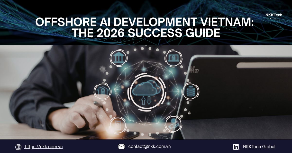 Offshore AI Development Vietnam: The 2026 Success Guide 1 Offshore AI development Vietnam showing global teams collaborating on AI systems with cost efficiency and scalability