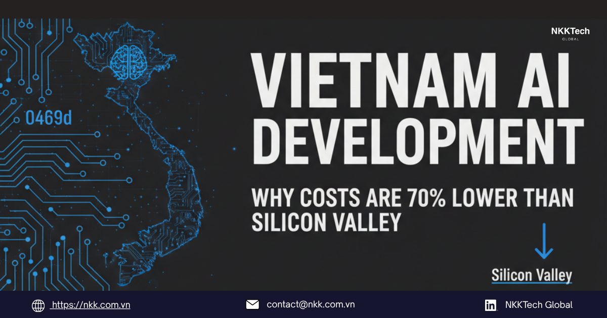 Vietnam AI Development: Why Costs Are 70% Lower Than Silicon Valley 1 Vietnam AI development cost comparison showing 70% savings vs Silicon Valley in 2026