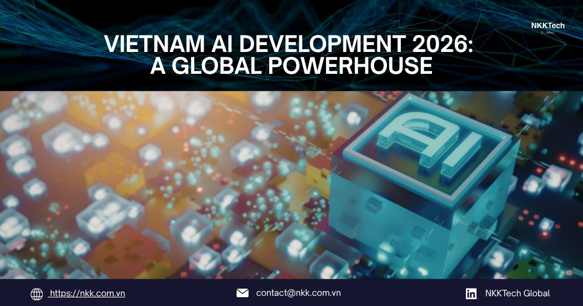 Vietnam AI Development 2026:グローバルAIパワーハウスへの進化 1 Vietnam AI development 2026 showing growth of AI outsourcing, talent, and cost advantage