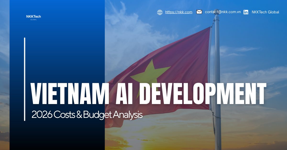 Vietnam AI development cost analysis in 2026 showing AI engineer hourly rates, GPU infrastructure costs, MLOps budgeting, and offshore AI ROI metrics