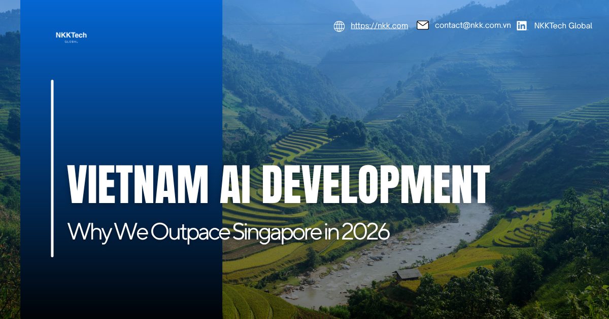 Vietnam AI development compared with Singapore, highlighting AI talent growth, engineering scalability, innovation velocity, and enterprise AI capabilities