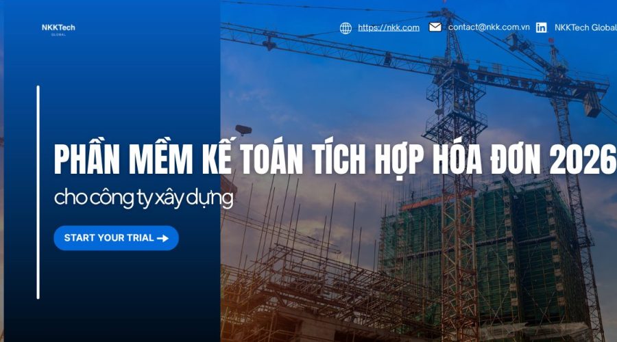 Giao diện phần mềm kế toán cho công ty xây dựng quản lý chi phí công trình và hóa đơn