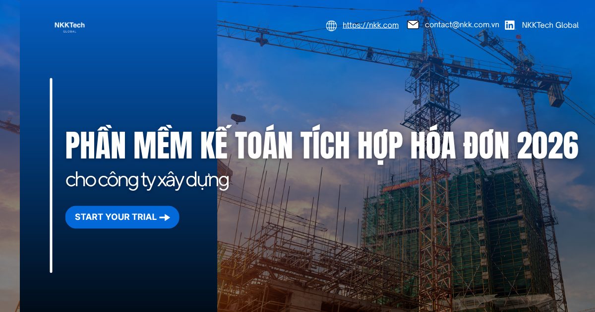 Giao diện phần mềm kế toán cho công ty xây dựng quản lý chi phí công trình và hóa đơn